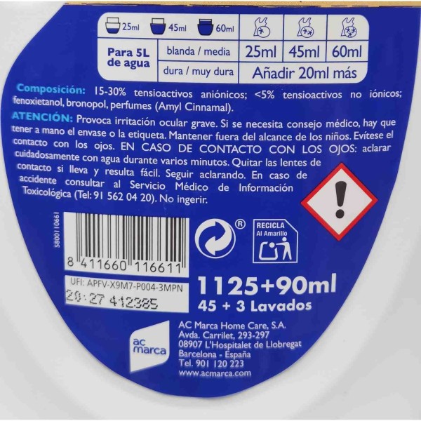 Norit detergente liquido a mano 1125 + 90 ml Norit detergente liquido a mano 1125 + 90 ml